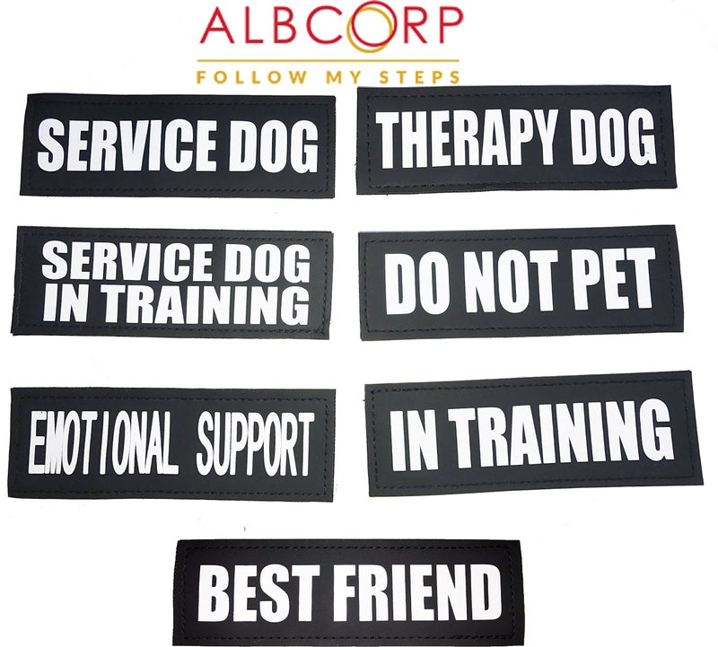 Albcorp Reflective Service Dog Patches with Hook Backing for Service Animal Vests /Harnesses Large (6 X 2) Inch - Image 3